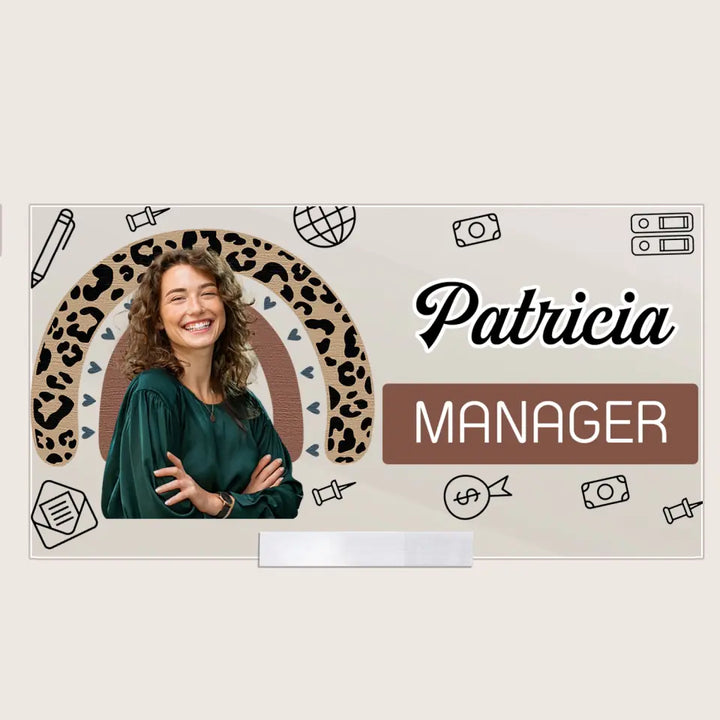 Welcome To My Office Custom Photo - Personalized Custom Acrylic Plaque Clear Stand - Gift For Office Staff, Colleagues