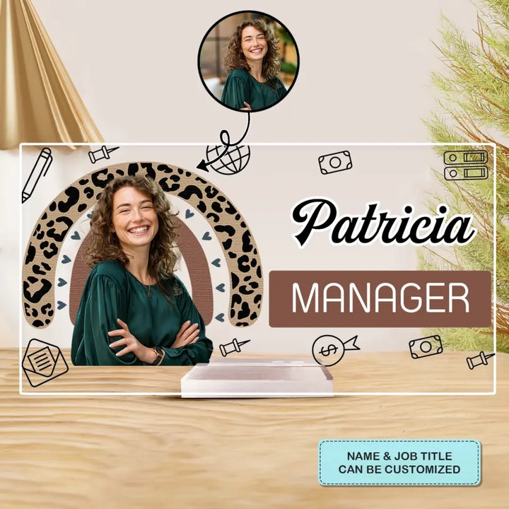 Welcome To My Office Custom Photo - Personalized Custom Acrylic Plaque Clear Stand - Gift For Office Staff, Colleagues