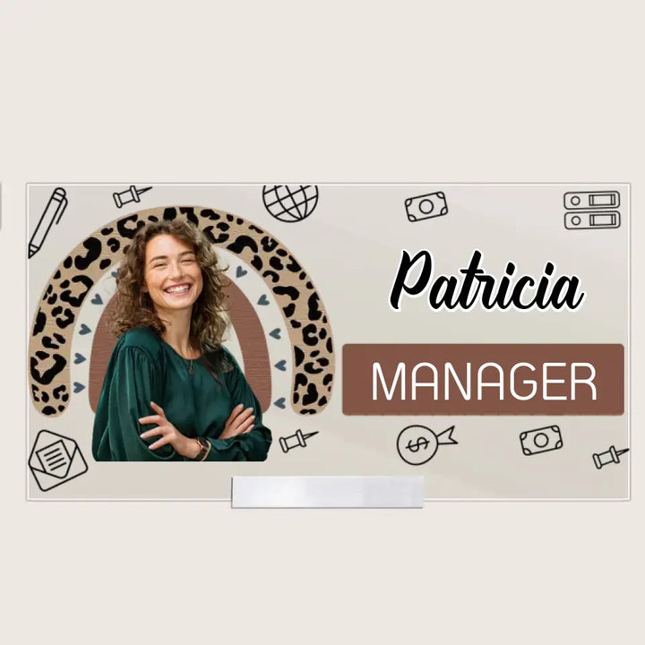 Welcome To My Office Custom Photo - Personalized Custom Acrylic Plaque Clear Stand - Gift For Office Staff, Colleagues