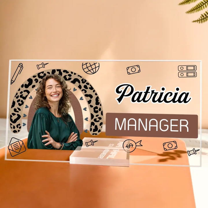 Welcome To My Office Custom Photo - Personalized Custom Acrylic Plaque Clear Stand - Gift For Office Staff, Colleagues