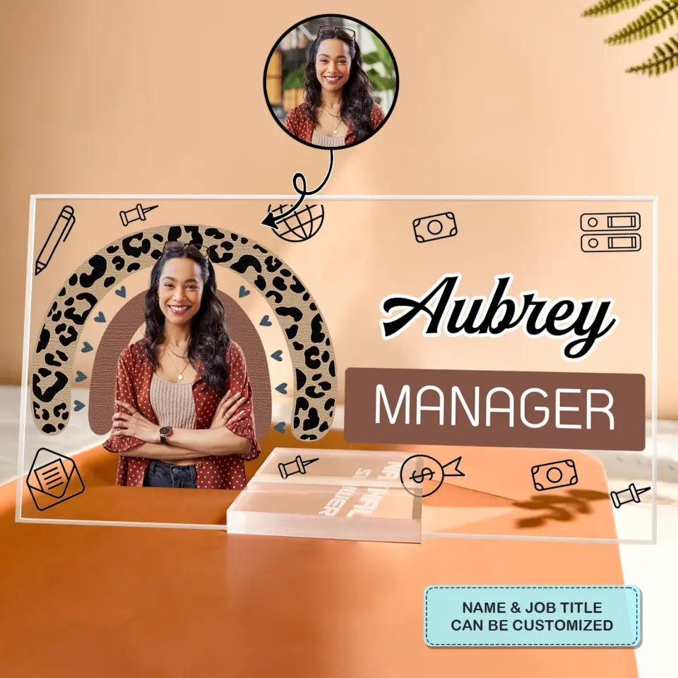 Welcome To My Office Custom Photo - Personalized Custom Acrylic Plaque Clear Stand - Gift For Office Staff, Colleagues