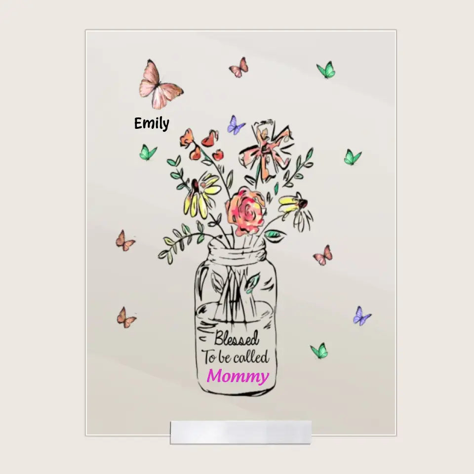 Blessed Grandma To Be Called - Personalized Custom Acrylic Plaque Clear Stand - Mother's Day Gift For Mom, Grandma, Family Members