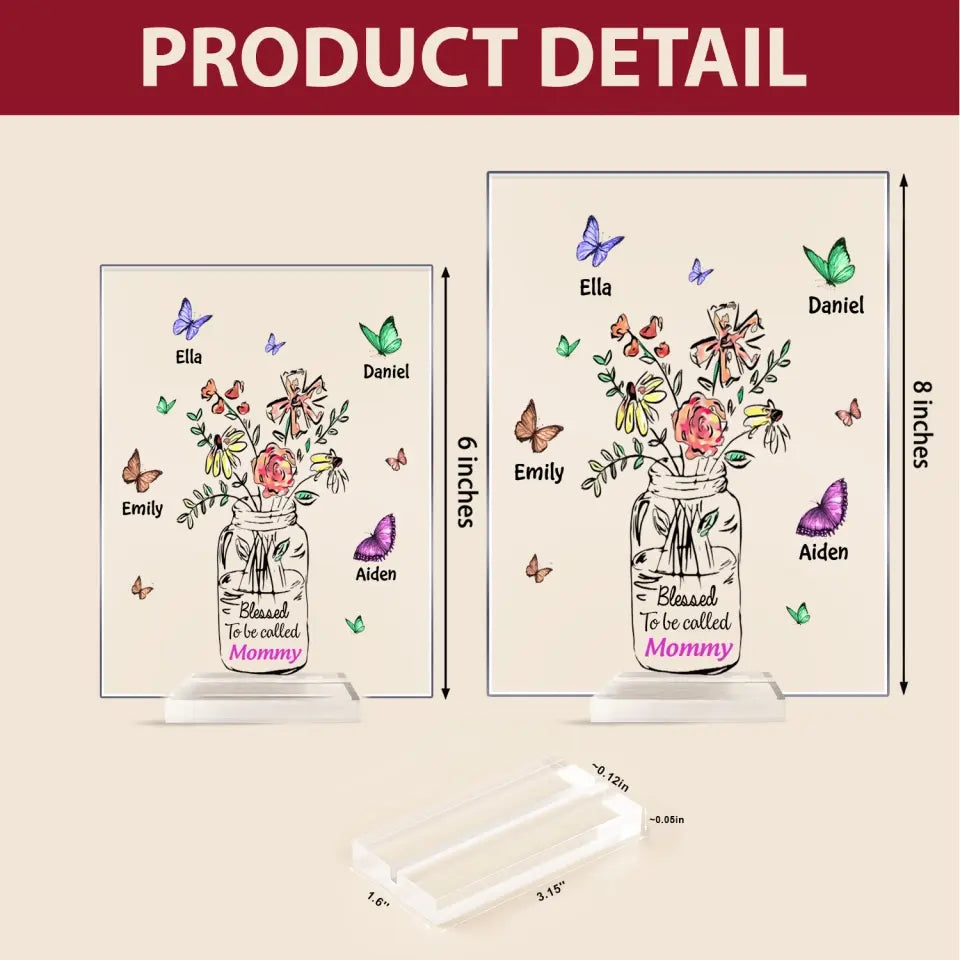 Blessed Grandma To Be Called - Personalized Custom Acrylic Plaque Clear Stand - Mother's Day Gift For Mom, Grandma, Family Members