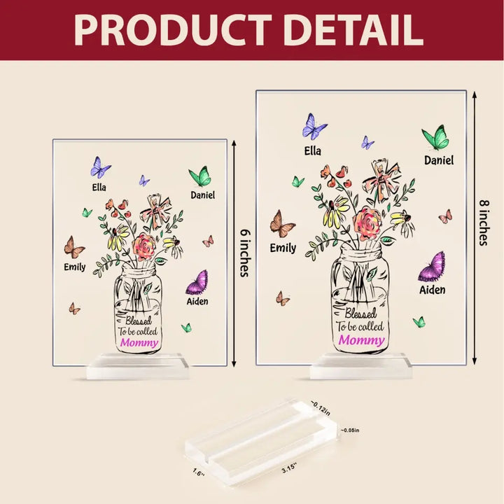 Blessed Grandma To Be Called - Personalized Custom Acrylic Plaque Clear Stand - Mother's Day Gift For Mom, Grandma, Family Members