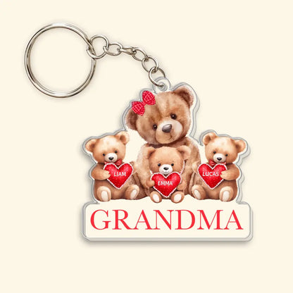 Nana Bear - Personalized Custom One-Side Acrylic Keychain - Mother's Day Gift For Grandma