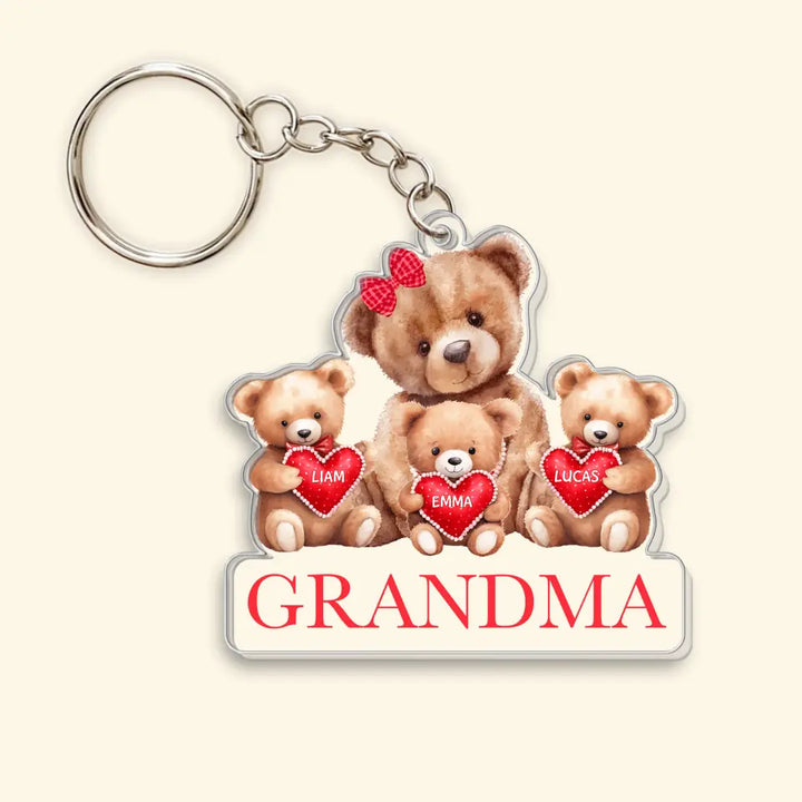 Nana Bear - Personalized Custom One-Side Acrylic Keychain - Mother's Day Gift For Grandma