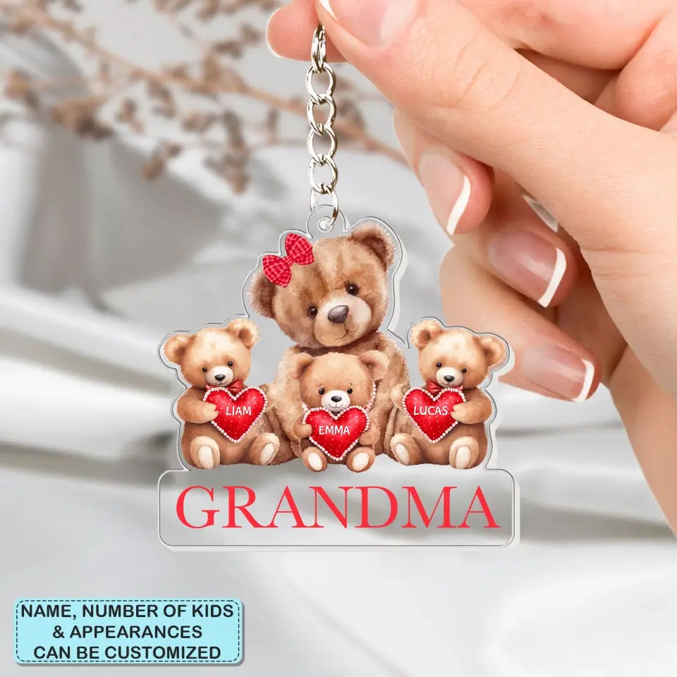Nana Bear - Personalized Custom One-Side Acrylic Keychain - Mother's Day Gift For Grandma