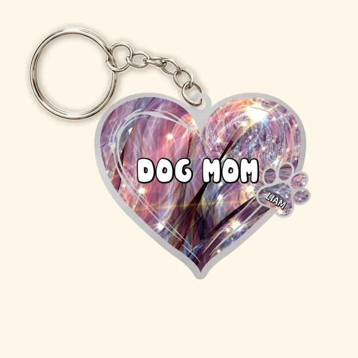 Lovely Heart - Personalized Custom One-Side Acrylic Keychain - Gift For Pet Owner, Pet Lover