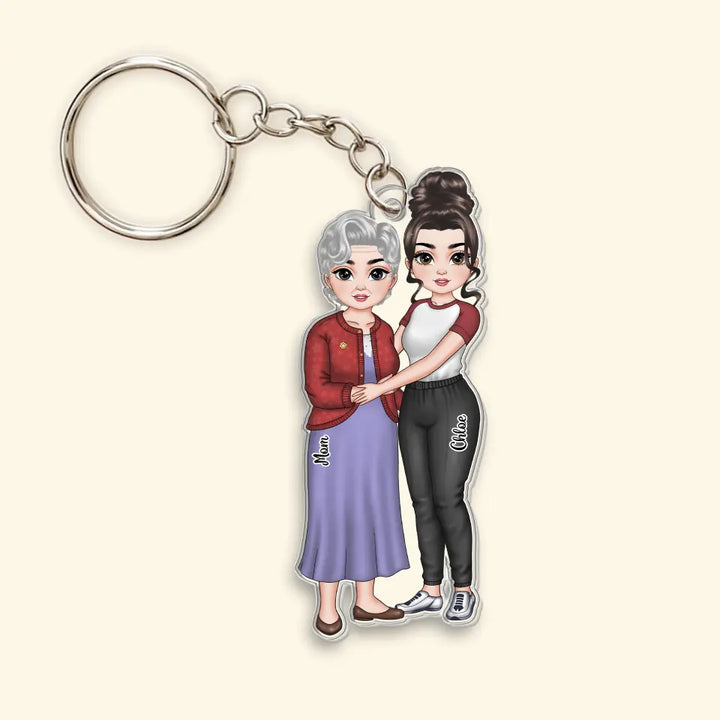 The Love Between A Mother And Her Daughter - Personalized Custom Acrylic Keychain - Mother's Day Gift For Mom, Family Members CLA0HD024