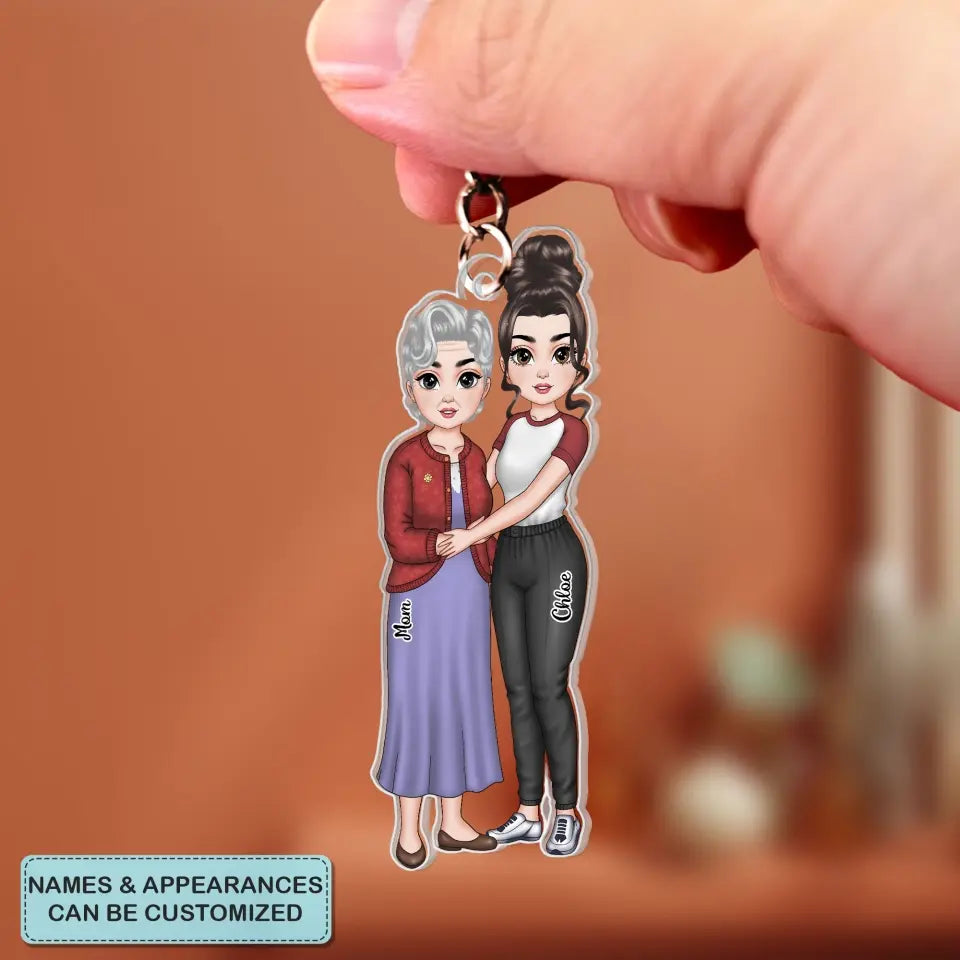 The Love Between A Mother And Her Daughter - Personalized Custom Acrylic Keychain - Mother's Day Gift For Mom, Family Members CLA0HD024