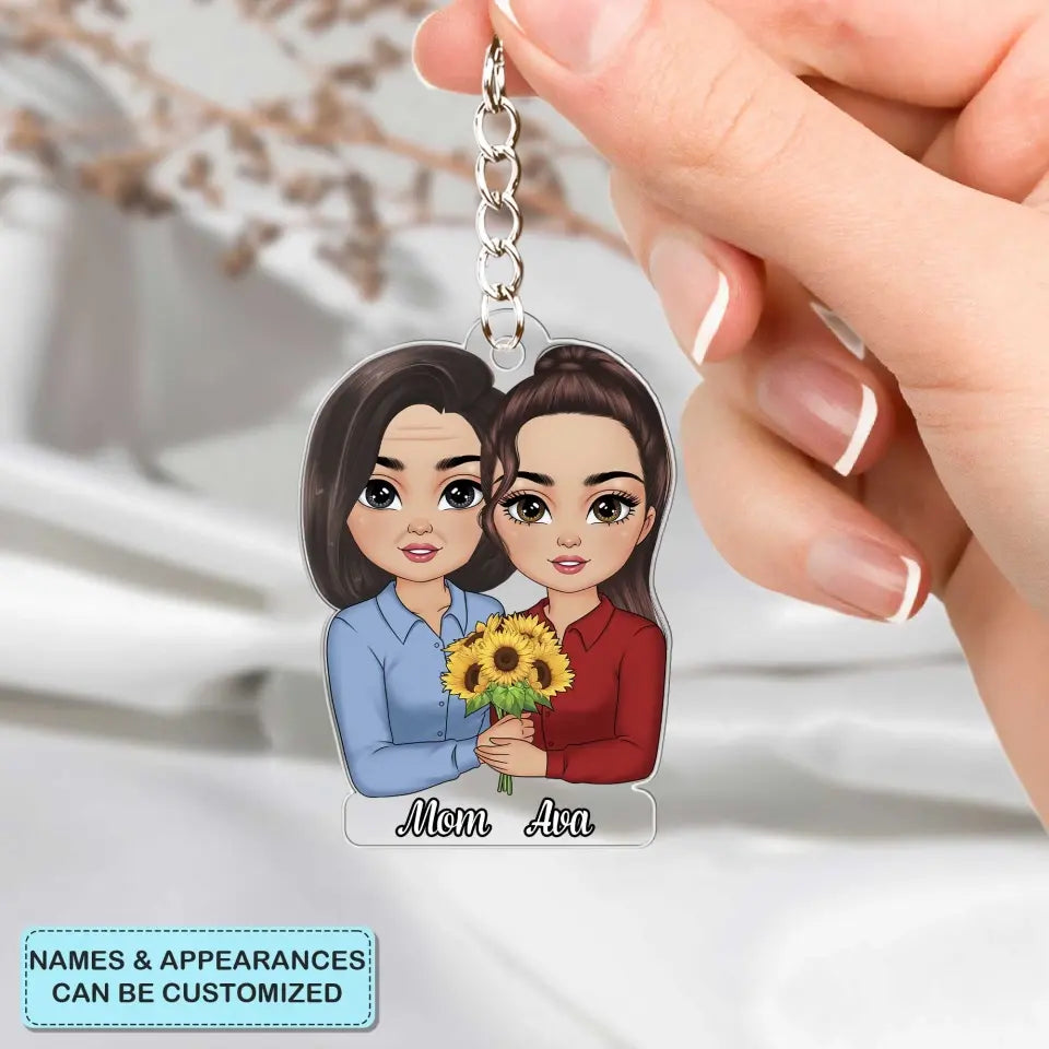 The Love Between A Mother And Her Kid - Personalized Custom Acrylic Keychain - Mother's Day Gift For Mom, Family Members CLA0HD025