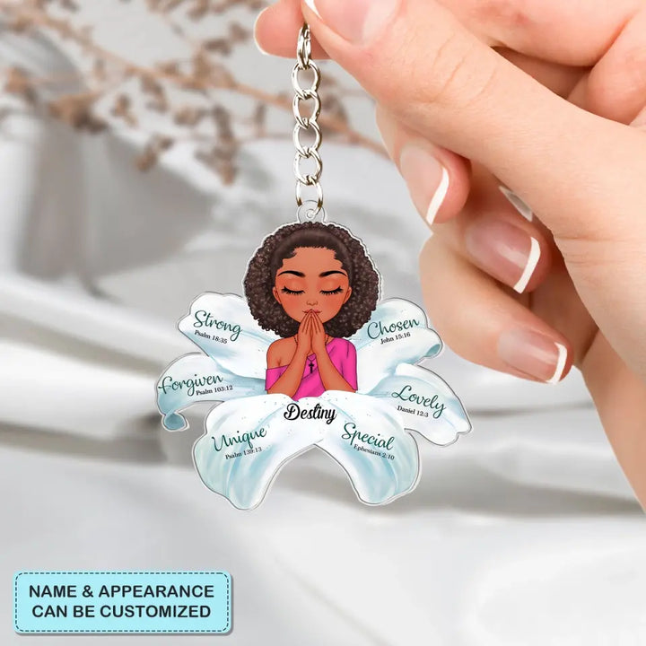 Praying Keychain - Personalized Custom Acrylic Keychain - Gift For Family, Family Members CLA0HD023