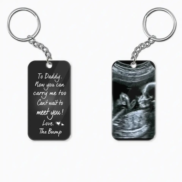 Can't Wait To Meet You -  Personalized Custom Acrylic Keychain - Gift For Family Members