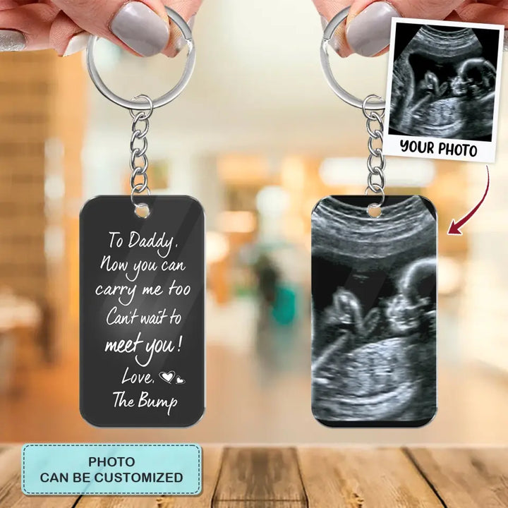 Can't Wait To Meet You -  Personalized Custom Acrylic Keychain - Gift For Family Members