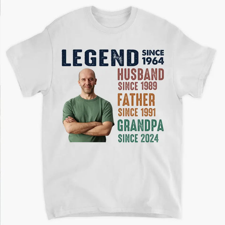 Legend Husband Father Custom Photo -  Personalized Custom T-shirt - Father's Day Gift For Dad