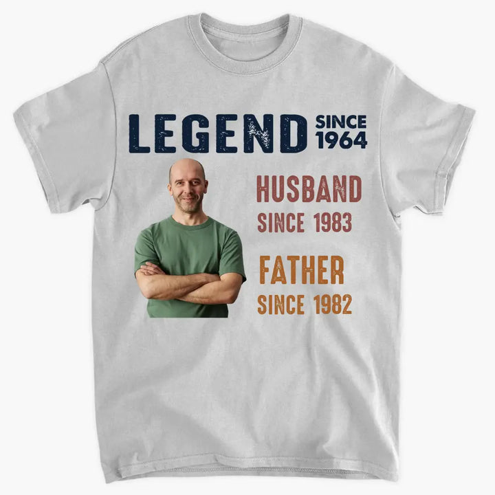 Legend Husband Father Custom Photo -  Personalized Custom T-shirt - Father's Day Gift For Dad