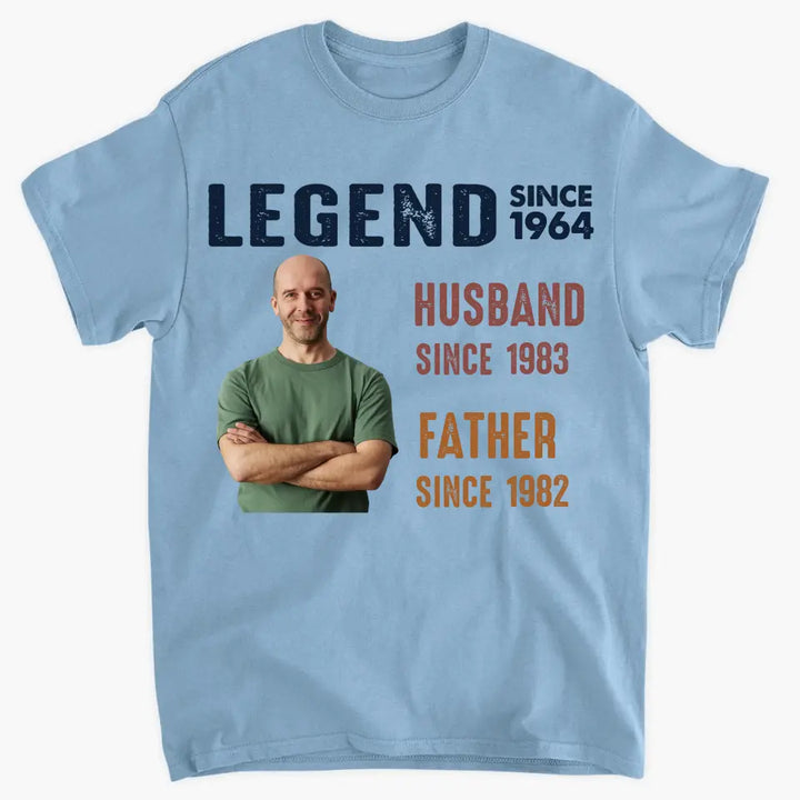Legend Husband Father Custom Photo -  Personalized Custom T-shirt - Father's Day Gift For Dad