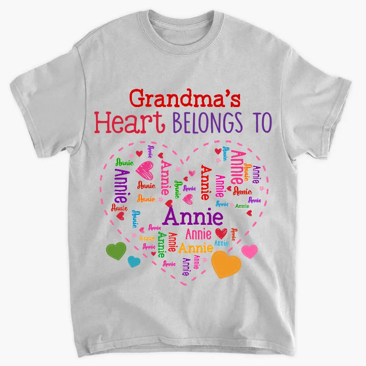 Grandma's Heart Belong To - Personalized Custom T-shirt - Mother's Day, Gift For Mom, Grandma