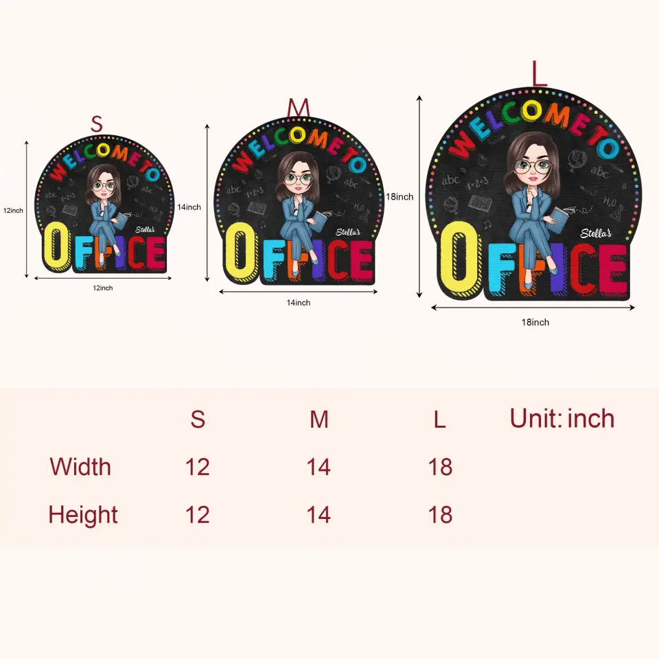 Welcome To My Office - Personalized Custom Door Sign - Gift For Teacher