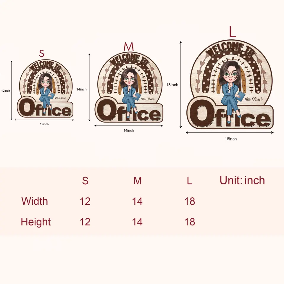 My Office Rainbow - Personalized Custom Door Sign - Gift For Office Staff, Colleagues