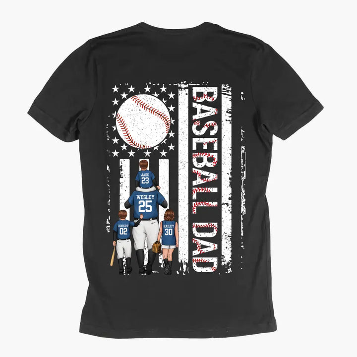 Baseball Dad - Personalized Custom T-shirt - Father's Day Gift For Dad