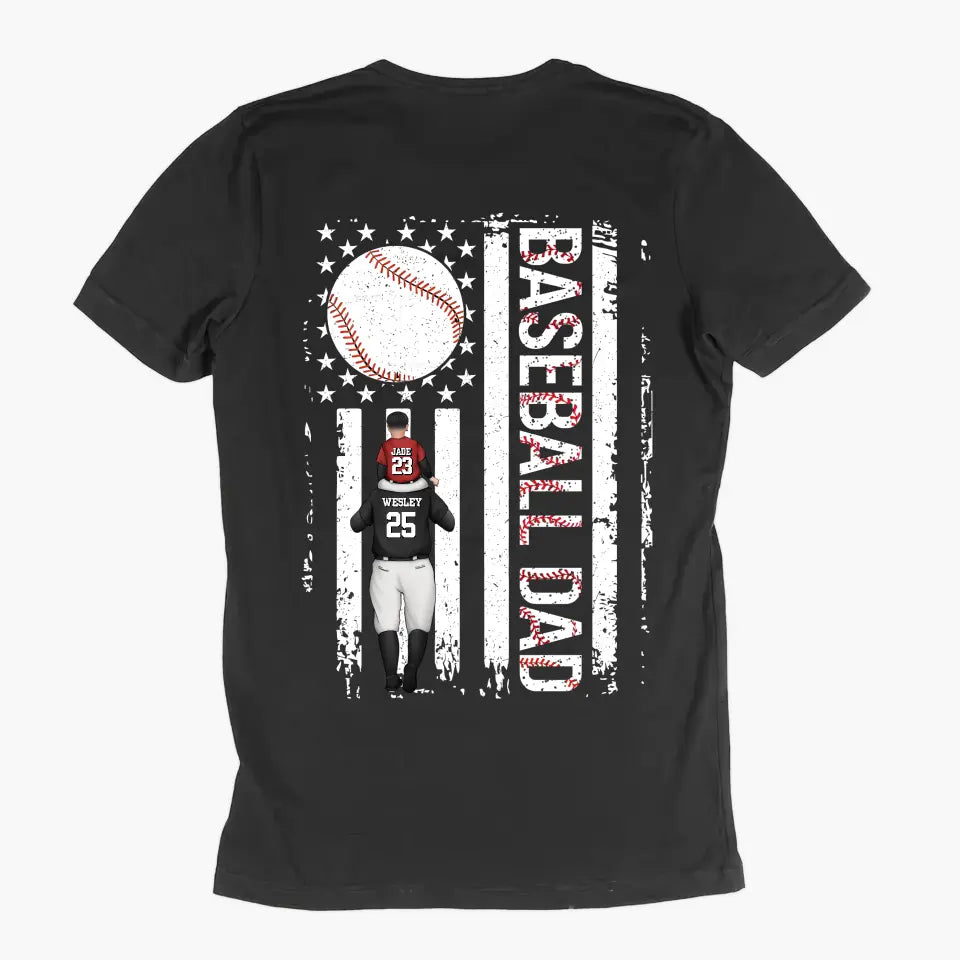 Baseball Dad - Personalized Custom T-shirt - Father's Day Gift For Dad