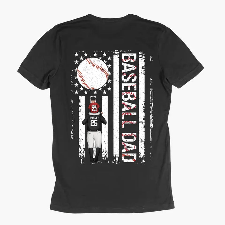 Baseball Dad - Personalized Custom T-shirt - Father's Day Gift For Dad