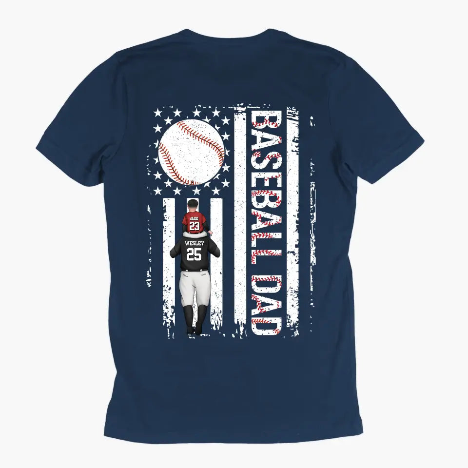 Baseball Dad - Personalized Custom T-shirt - Father's Day Gift For Dad
