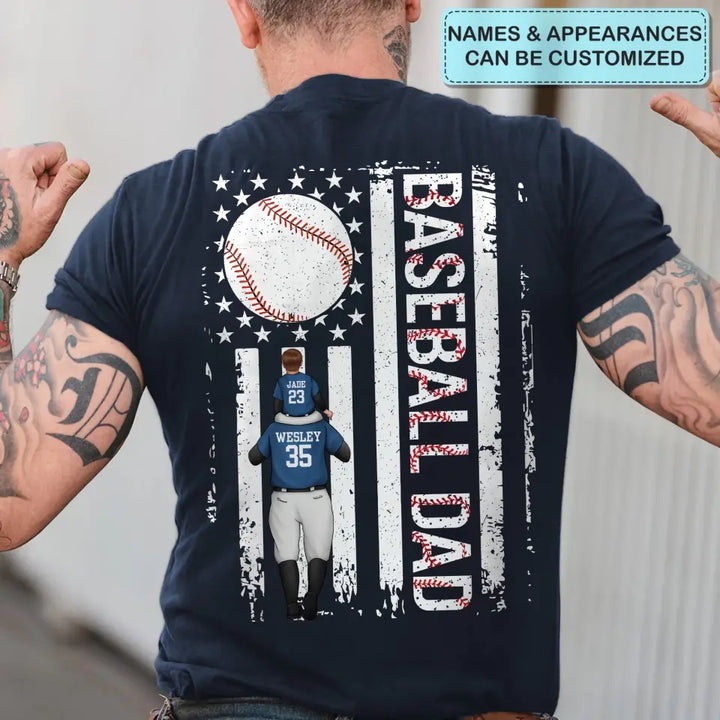 Baseball Dad - Personalized Custom T-shirt - Father's Day Gift For Dad