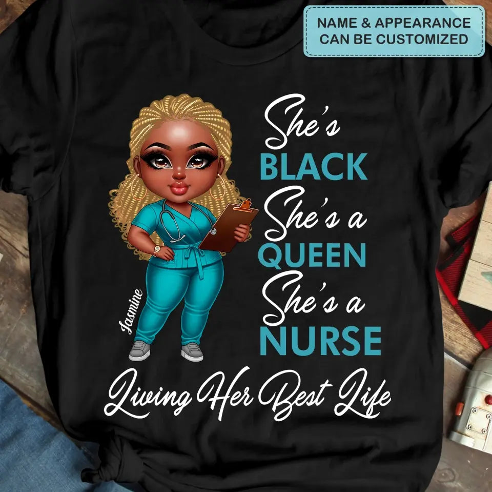 Living Her Best Life - Personalized Custom T-shirt - Nurse's Day, Appreciation Gift For Nurse