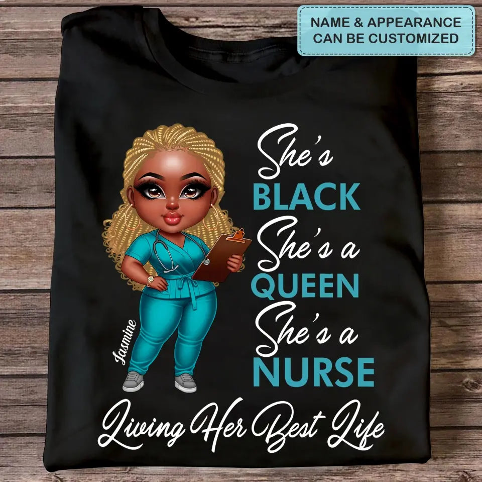 Living Her Best Life - Personalized Custom T-shirt - Nurse's Day, Appreciation Gift For Nurse