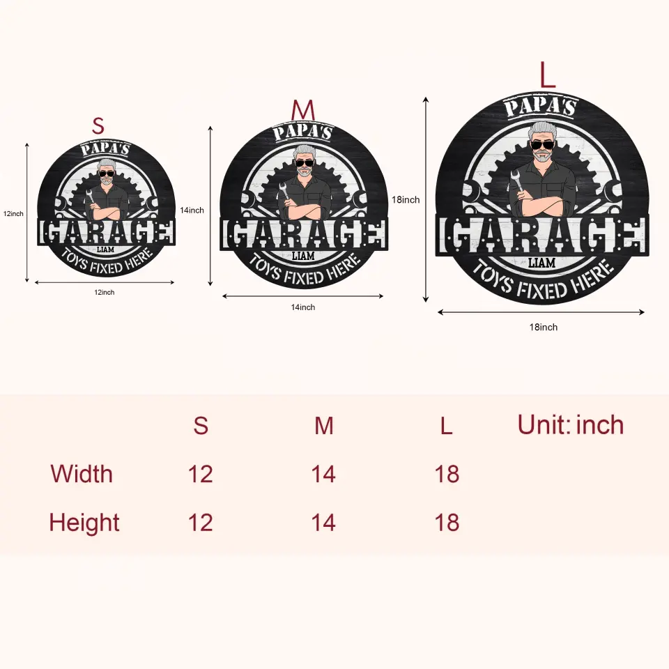 Dad's Garage - Personalized Custom Door Sign - Father's Day Gift For Dad