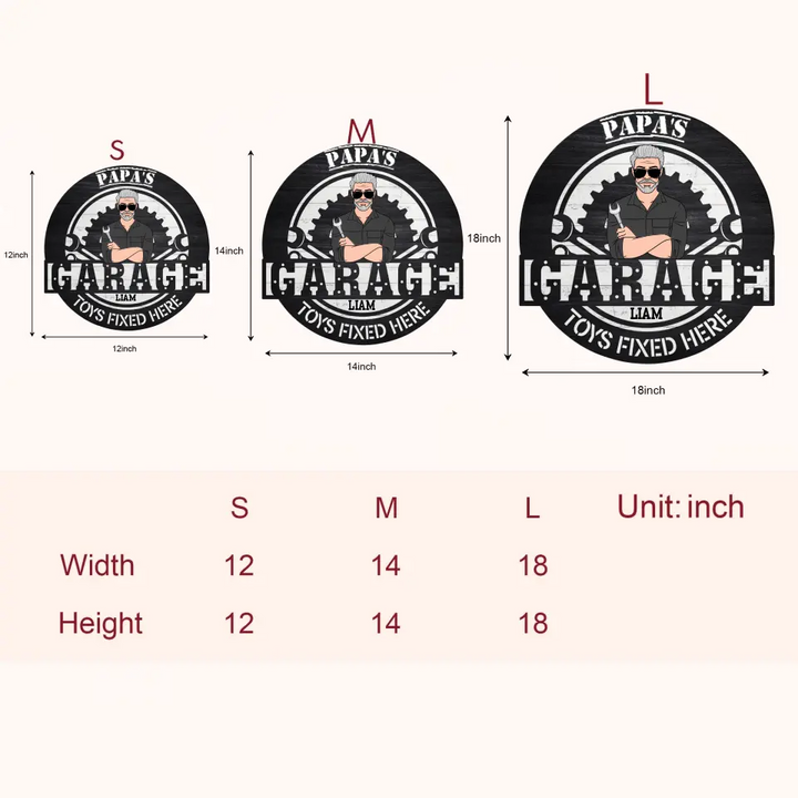 Dad's Garage - Personalized Custom Door Sign - Father's Day Gift For Dad