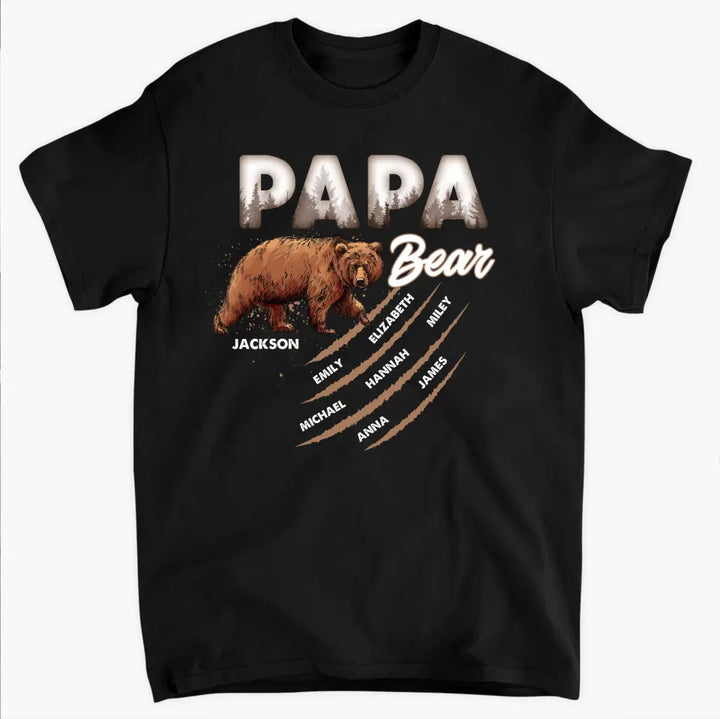 Papa Bear - Personalized Custom T-shirt - Father's Day Gift For Dad