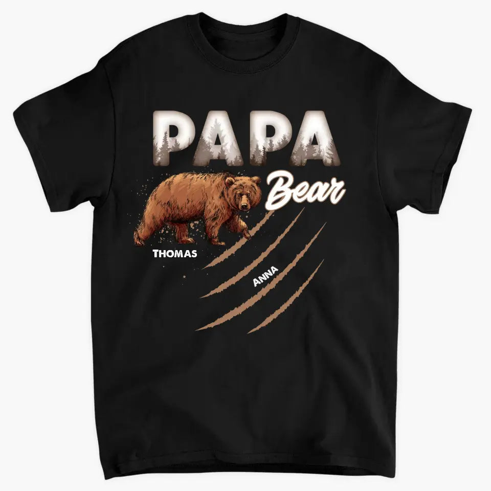 Papa Bear - Personalized Custom T-shirt - Father's Day Gift For Dad