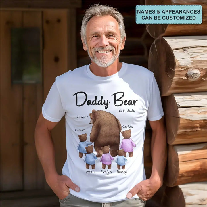 Daddy Bear - Personalized Custom T-shirt - Father's Day Gift For Dad