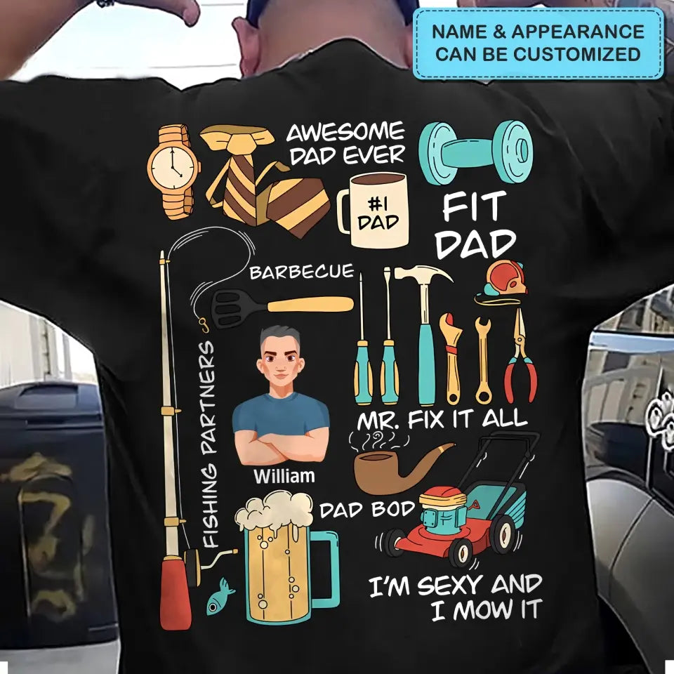 Awesome Dad Ever - Personalized Custom T-shirt - Father's Day Gift For Dad