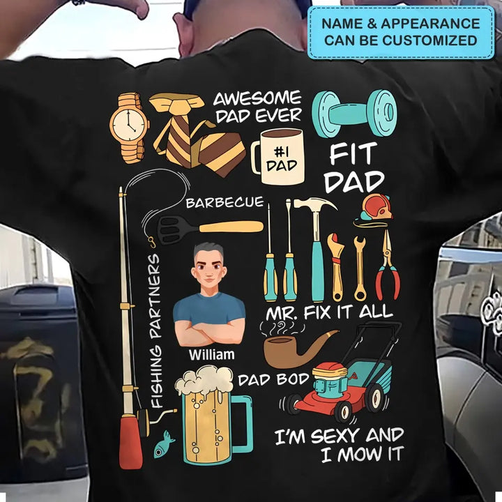 Awesome Dad Ever - Personalized Custom T-shirt - Father's Day Gift For Dad