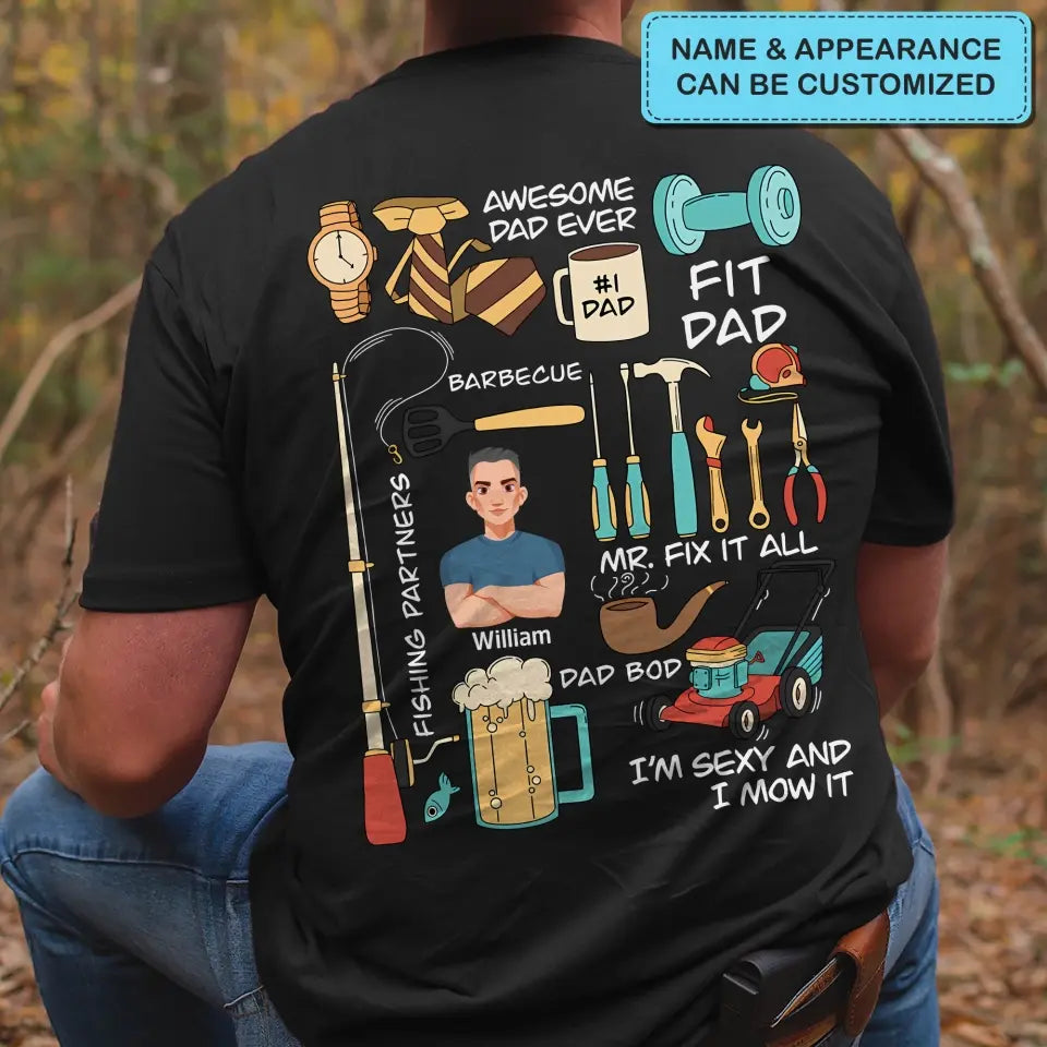 Awesome Dad Ever - Personalized Custom T-shirt - Father's Day Gift For Dad