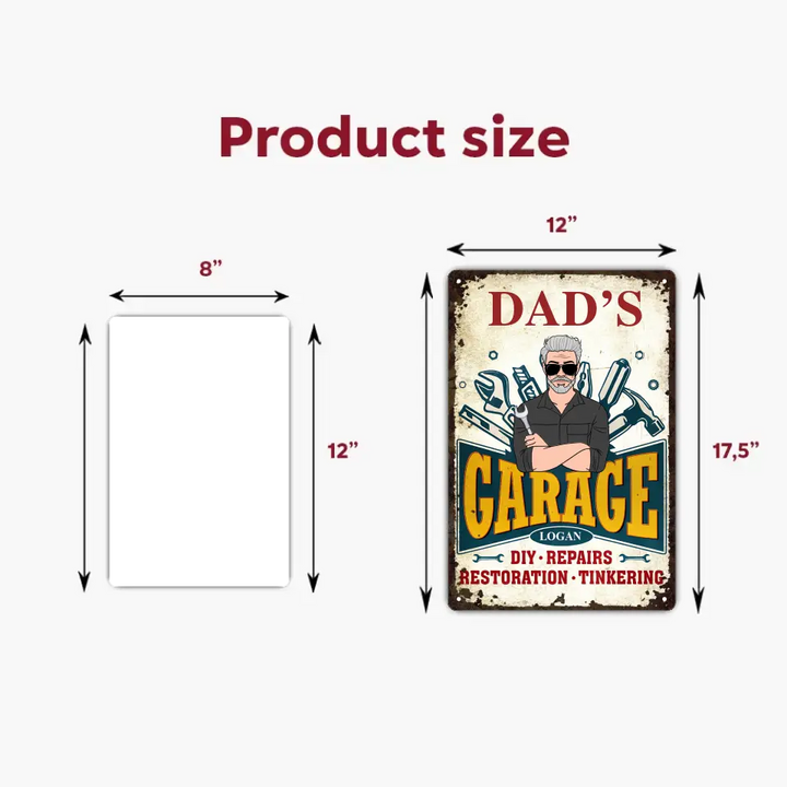 Dad's Garage - Personalized Metal Sign - Father's Day Gift For Dad, Grandpa