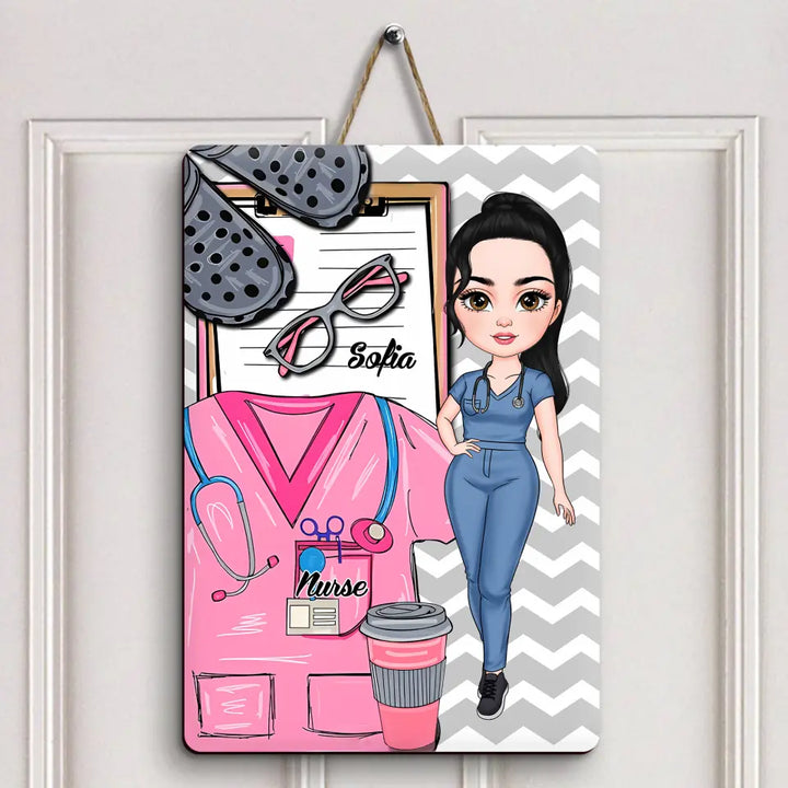 Nurse Life - Personalized Custom Door Sign - Nurse's Day, Appreciation Gift For Nurse