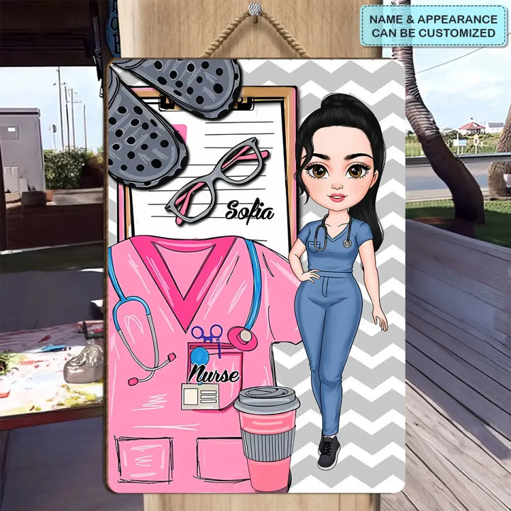 Nurse Life - Personalized Custom Door Sign - Nurse's Day, Appreciation Gift For Nurse