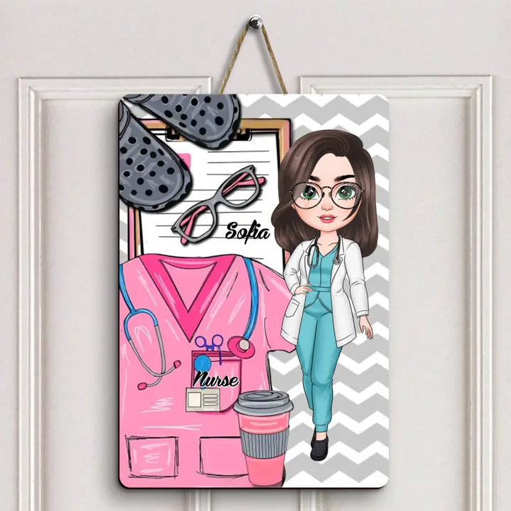 Nurse Life - Personalized Custom Door Sign - Nurse's Day, Appreciation Gift For Nurse