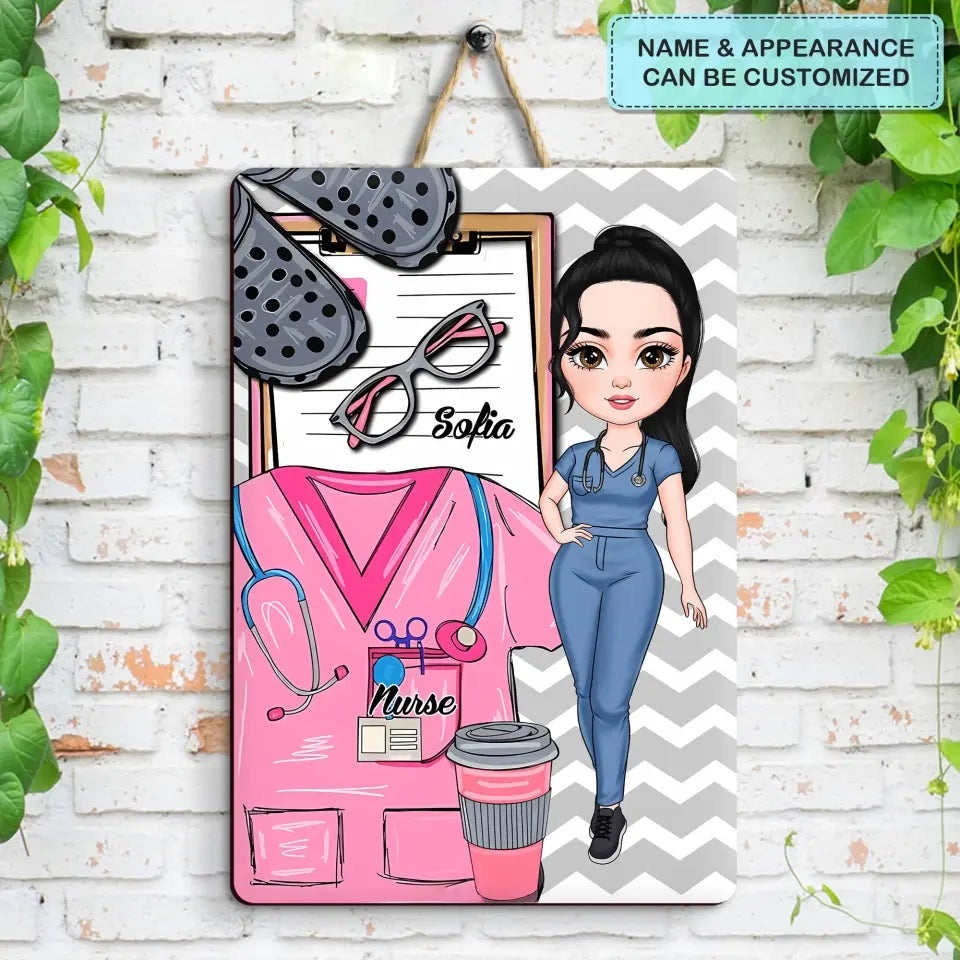 Nurse Life - Personalized Custom Door Sign - Nurse's Day, Appreciation Gift For Nurse