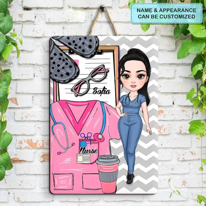 Nurse Life - Personalized Custom Door Sign - Nurse's Day, Appreciation Gift For Nurse