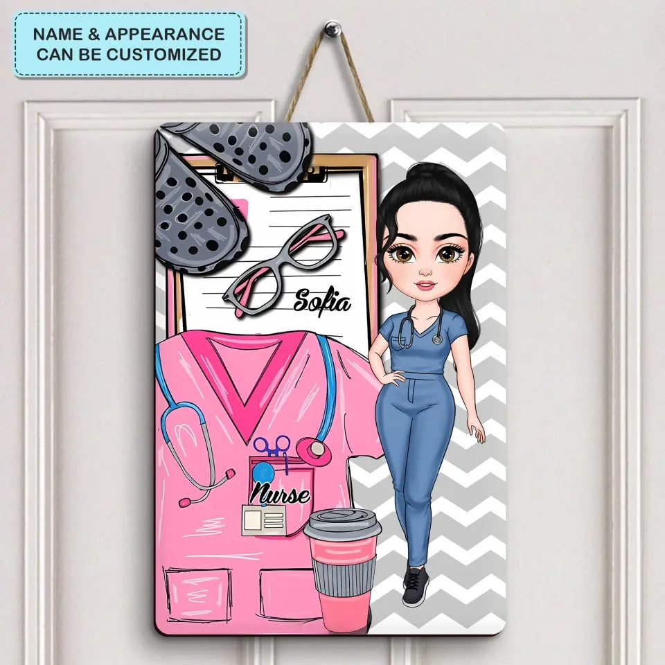 Nurse Life - Personalized Custom Door Sign - Nurse's Day, Appreciation Gift For Nurse