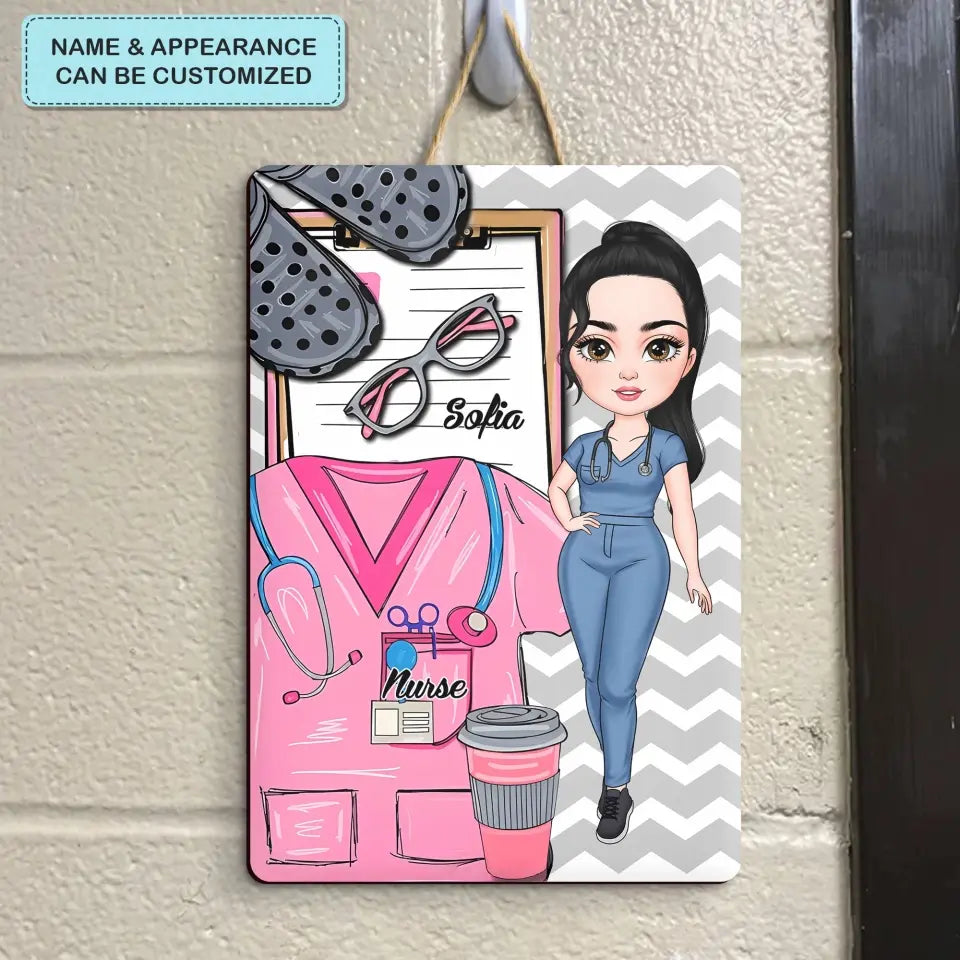 Nurse Life - Personalized Custom Door Sign - Nurse's Day, Appreciation Gift For Nurse