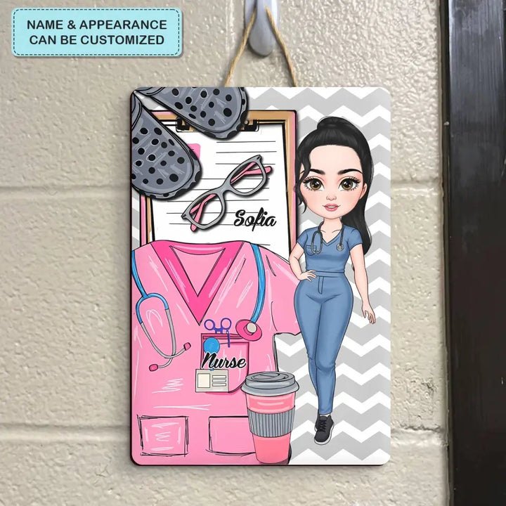 Nurse Life - Personalized Custom Door Sign - Nurse's Day, Appreciation Gift For Nurse