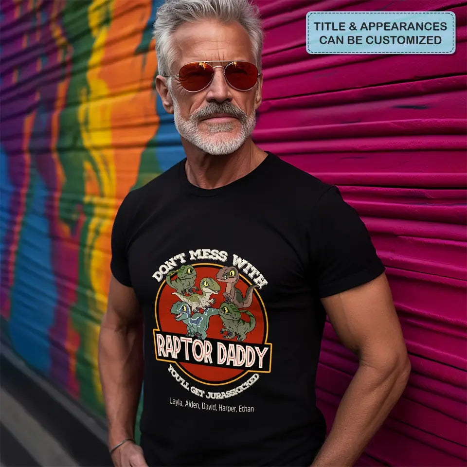 Raptor Dad - Personalized Custom T-shirt - Father's Day Gift For Dad