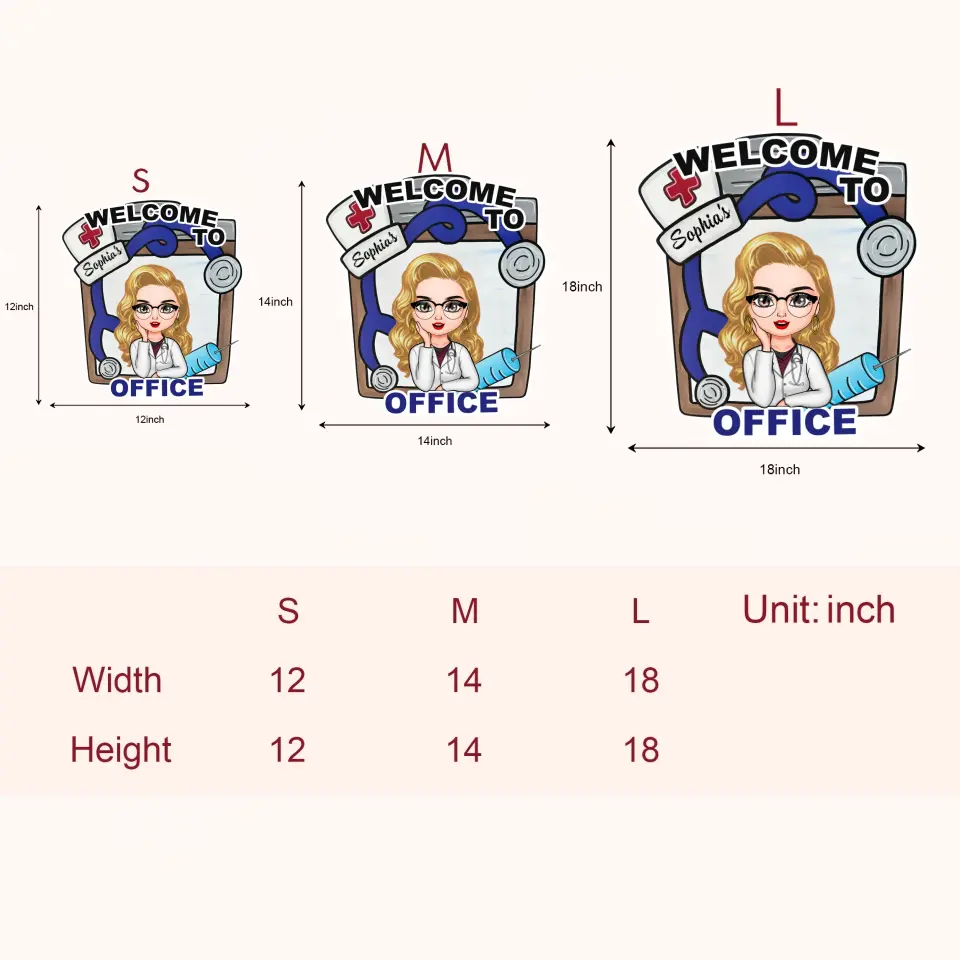 Welcome To Nurse Office - Personalized Custom Door Sign - Nurse's Day, Appreciation Gift For Nurse